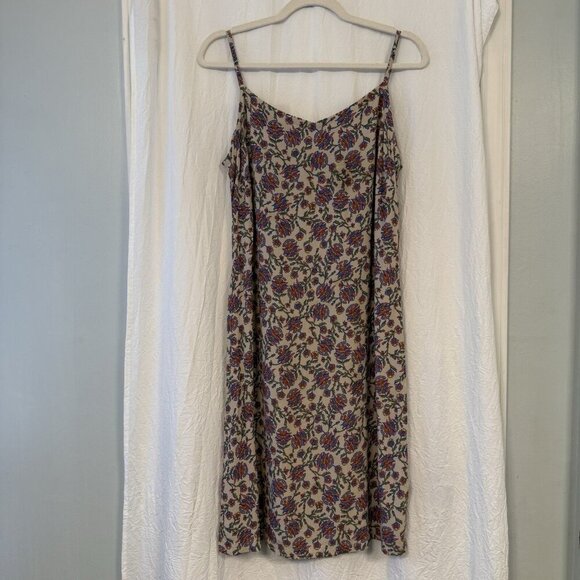 Vintage Old Navy Y2K Midi Dress Womens 10 Floral Boho Artsy Coquette - Picture 1 of 14